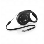 Flexi New Classic Cord virvinis, juodas pavadėlis &scaron;unims, M, 8 m