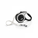 Flexi New Comfort Tape juostinis, juodas pavadėlis &scaron;unims, XS, 3 m