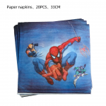 Vienkartinės popierinės servetėlės &bdquo;Žmogus voras&rdquo; (Spiderman) 20 vnt.