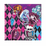 Vienkartinės popierinės servetėlės Monster High, 20 vnt.