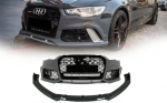 A6 C7 RS6 stiliaus priekinis bamperis ir spoileris