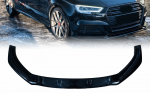 Audi A3 8V priekinio bamperio spoileris ABT stiliaus juodas blizgus