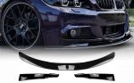 E90/E91 LCI priekinio bamperio spoileris juodas blizgus