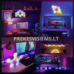 Kambario ap&scaron;vietimas Hexagon Ambience LED RGB dekoracija 6vnt
