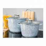 2 puodų rinkinys su nelipnia danga &ndash; marmuras &bdquo;Zilner ZL-7066