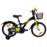4KIDS Nightman 16" // 1G, dydis 10" (25.5 cm), V-Brake ir Kojinis stabdžiai, plieninis (juoda/mėlyna)