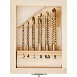 Frezavimo grąžtų medžiui rinkinys (3-8mm)(6vnt)