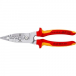 Replės elektros instaliacijos darbams daugiafunkcinės VDE 200mm KNIPEX