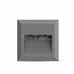 2W LED kvadratinis &scaron;viestuvas, pilkas, IP65, 3000K
