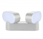 10W LED sieninis pakreipiamas &scaron;viestuvas, baltu korpusu, 3000K, IP65