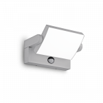 21W LED sieninis fasado &scaron;viestuvas SWIPE, pilkas, 3000K, su judesio davikliu, IP54