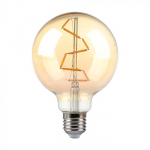 4W LED filamentinė lemputė, E27, G95, gintaro sp., 2200K