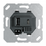 USB lizdas JUNG USB15CASW, juodas