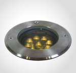 9x1,5W LED įleidžiamas į žemę lauko &scaron;viestuvas, plieno sp., 3000K, IP67, reguliuojamas &scaron;viesos kampas