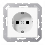 Ki&scaron;tukinis lizdas su įžeminimu JUNG, baltas