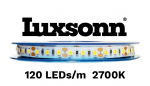 12W/m LED juosta LUXSONN BASIC 5MM, BRIDGELUX diodai, DC24, 120 LED/m, 2700K, 5m ritė
