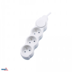Ilgintuvas, 3-vietis, 1,5m, baltas, max 2300W