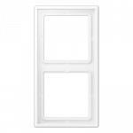 Dviejų vietų rėmelis LS serijos lizdams, matinis lakuotas, baltas, LS 982