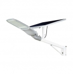 50W LED gatvės &scaron;viestuvas, baltu korpusu, 6000K, su saulės baterija