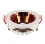 Lemputės laikiklis GU10, baltas, komplektuojamas su rausvo aukso sp. reflektoriumi