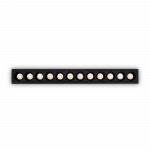 19W LED įleidžiamas linijinis &scaron;viestuvas LIKA, juodas, 3000K