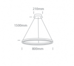 60W LED pakabinamas &scaron;viestuvas, baltas, 3000K