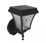 2W LED sieninis lauko &scaron;viestuvas, juodas, 3000/6000K, su saulės baterija, IP44