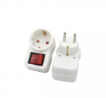 Vienvietis lizdo adapteris, baltas