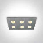 6x1W LED įleidžiamas &scaron;viestuvas, aliuminio sp., 3000K