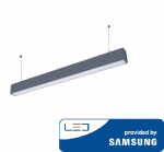 40W LED pakabinamas linijinis &scaron;viestuvas, juodas, 6400K