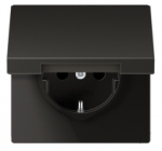 Ki&scaron;tukinis lizdas su įžeminimu ir dangteliu AL1520KLAN, antracitas