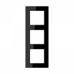 Trijų vietų apdailos rėmelis JUNG, blizgus termoplastikas, juodas