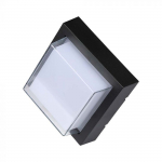 7W LED sieninis &scaron;viestuvas, juodas, 3000K, IP65
