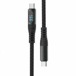 Greito įkrovimo laidas, USB-C/USB-C, juodas, 1m