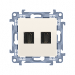 Ki&scaron;tukinis lizdas su HDMI, 2 vt. kreminis, potinkinis, Simon10, CGHDMI2.01/41