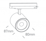 10/15/20W LED akcentinis &scaron;viestuvas į 3 fazių bėgelius, juodas, 3000/3500/4000K, 65634BT/B/V