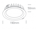 25W LED įleidžiamas &scaron;viestuvas, juodas, 3000/4000/5000K, IP65, 10125BX/B/V
