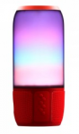 Bluetooth kolonėlė su 6W LED &scaron;viesomis, USB jungtimi, raudona. Yra TransFlash kortelės vieta, 5V, IP20, neatspari drėgmei.
