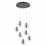 35,5W LED pakabinamas &scaron;viestuvas KHADI, juodos/dūmų sp., 3000K, dimeriuojamas, 01-3489