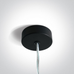 Juodas, apvalus pakabinimo pagrindas profiliams su skirtas 2m. permatomu kabeliu.