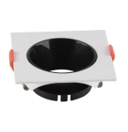 Lemputės laikiklis GU10, baltas, komplektuojamas su juodu reflektoriumi