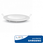 24W LED įmontuojama panelė SAMSUNG LED chip, premium V-TAC, apvali, 3000K (&scaron;iltai balta)