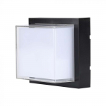 12W LED sieninis &scaron;viestuvas, juodas, 4000K, IP65