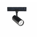 15W LED akcentinis &scaron;viestuvas į 3 fazių bėgelį FOX, juodas, 3000K, dimeriuojamas