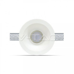 GU10 gipsinis lemputės rėmelis, baltas, apvalus, gilus, 132mm