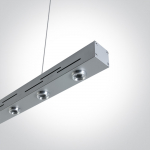 6x1W LED pakabinamas linijinis &scaron;viestuvas, pilkas, 3000K