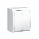 Perjungiklis, 2 kl., vir&scaron;tinkinis, baltas, IP54, Kontakt Simon, Aquarius, AQW6/2/11