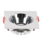 Lemputės laikiklis GU10, baltas, komplektuojamas su chromo sp. reflektoriumi