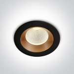 3W LED įleidžiamas &scaron;viestuvas, juodos/žalvario sp., 3000K