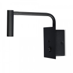 3W LED sieninis &scaron;viestuvas, juodas, su USB, 3000K